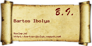 Bartos Ibolya névjegykártya